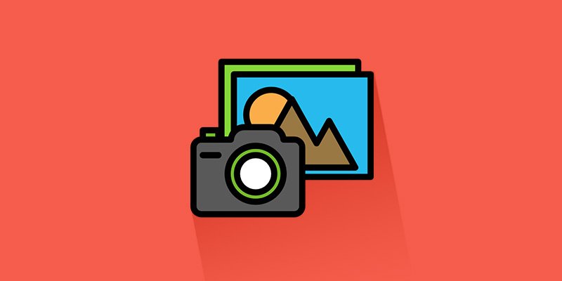 Ilustração de uma câmera com fotos Polaroid