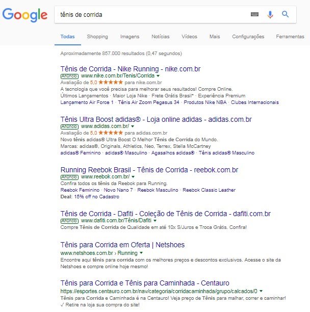 Pesquisa Google - marketing digital para e-commerce