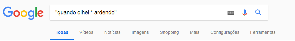 Pesquisa avançada no Google de termos que não lembra