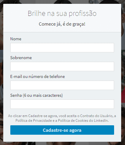 criar conta no linkedin - linkedin para empresas