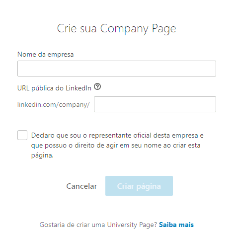 passo final company page - linkedin para empresas