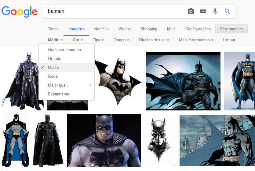 Busca de imagens no Google