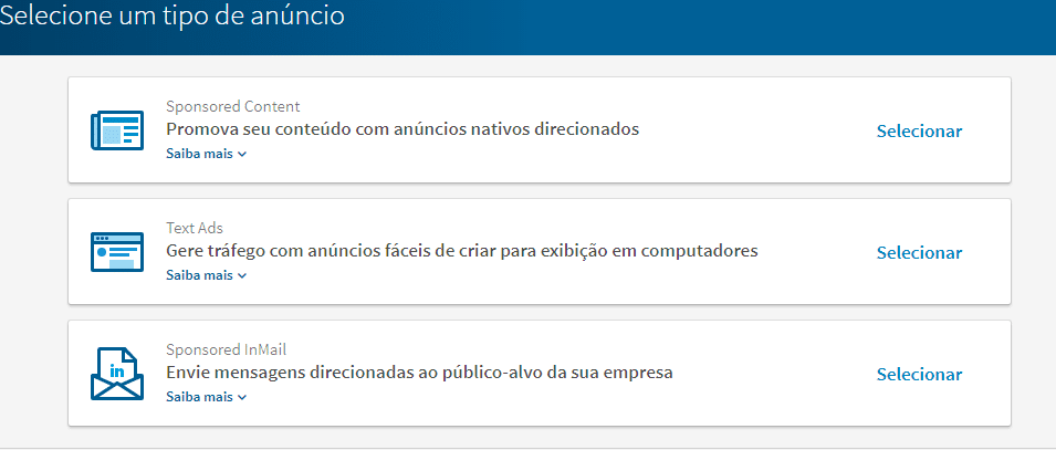 tipos de anuncio - linkedin para empresas