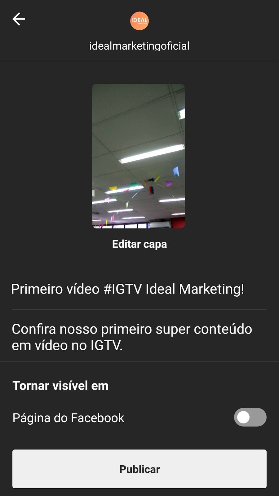 IGTV - passo 5
