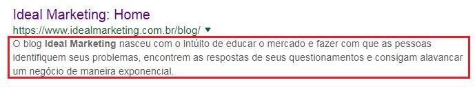 Google Search Console saiba o que é meta descrição