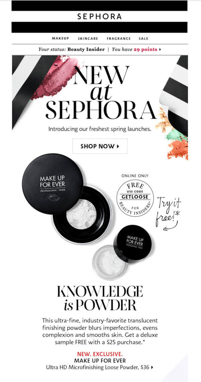 Email marketing templates-Sephora