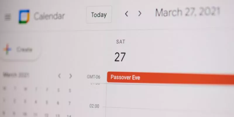 Calendário do Google, que pode ser usado para fazer seu calendário editorial