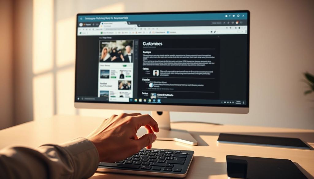 A minimalist, yet modern workspace with a large desktop computer displaying an interactive HTML5 web page. In the foreground, a designer's hand is meticulously customizing the user interface elements, fine-tuning the layout and animations. The middle ground features a sleek, aluminum keyboard and a high-resolution graphics tablet, tools of the trade for a digital artist. The background is a softly blurred, neutral-toned room, allowing the interactive HTML5 content to take center stage. Warm, directional lighting casts subtle shadows, highlighting the precision and focus of the personalization process. The overall atmosphere conveys a sense of technical mastery and creative exploration.