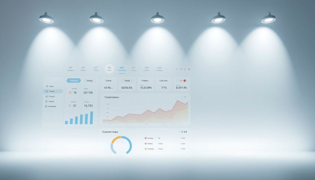 A modern, minimalist web-based sales software interface showcasing an intuitive dashboard for managing online sales, inventory, and customer data. Crisp lighting illuminates a clean, responsive design with sleek icons, graphs, and interactive elements. The interface is rendered in a cool, sophisticated color palette, conveying a sense of efficiency and professionalism. The layout is balanced, with clearly defined sections for sales analytics, product management, and customer relationship tools. An uncluttered, user-friendly experience that empowers small-to-medium businesses to streamline their digital sales operations.