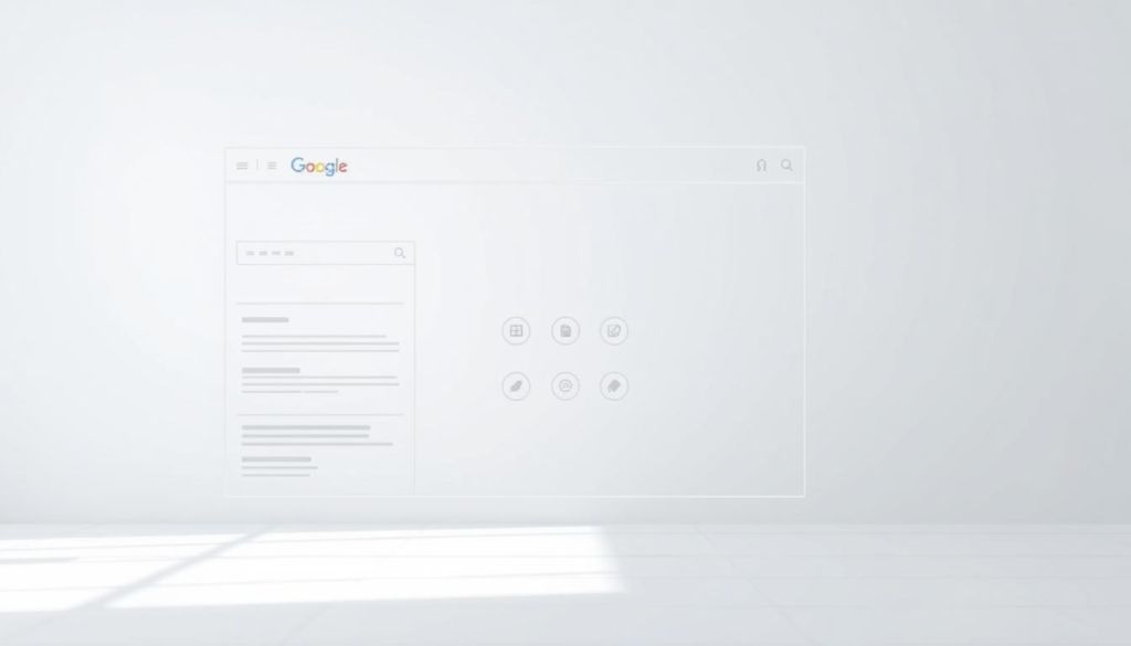 A modern, minimalist website infrastructure blueprint showcasing the structure of a Google site. In the foreground, a clean, wireframe-style grid layout depicting the main sections and components. The middle ground features a trio of icons representing the core functionality: navigation, content, and interactive elements. In the background, a subtle, layered gradient in Google's signature color palette creates a sense of depth and balance. The overall scene is illuminated by soft, diffused lighting, casting gentle shadows and highlights to emphasize the architectural simplicity. The tone is professional, organized, and technology-forward, reflecting the intuitive, user-centric design principles of Google's digital products.