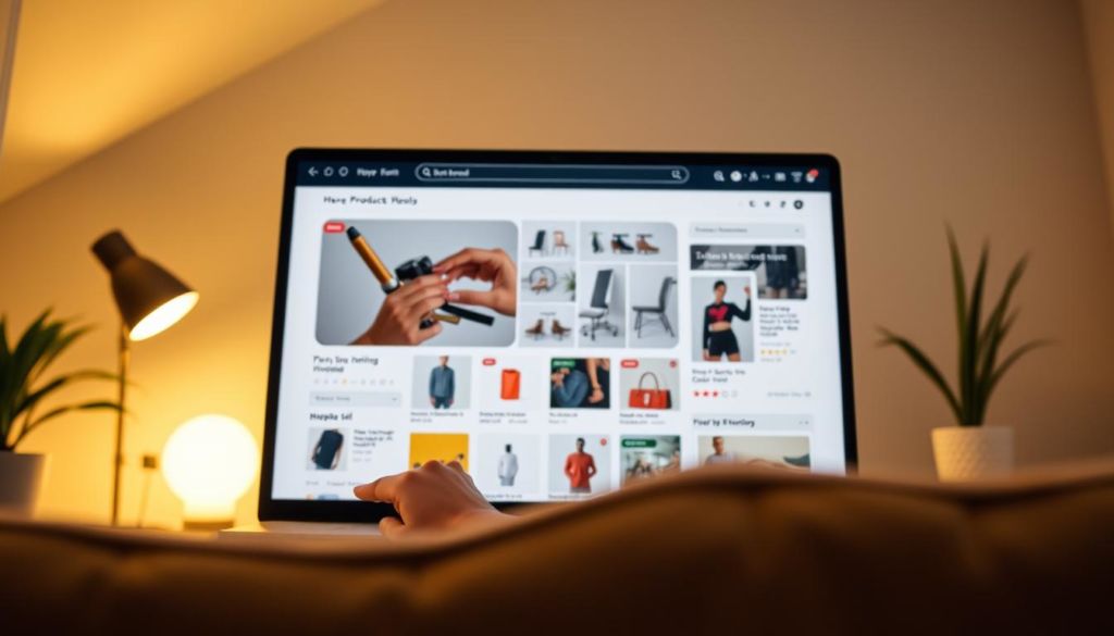 A modern, well-designed e-commerce website with a user-friendly interface. The foreground showcases a customer browsing through a variety of personalized product recommendations, dynamically generated based on their browsing history and preferences. The middle ground features a sleek, responsive layout that adapts seamlessly to mobile devices. In the background, subtle animations and transitions create a sense of interactivity and engagement. The overall scene is bathed in a warm, inviting lighting that evokes a sense of comfort and ease, reflecting the convenience of online shopping from the comfort of one's own home. The mood is one of simplicity, efficiency, and personalization, capturing the essence of the "importance of personalization in online shopping" concept.