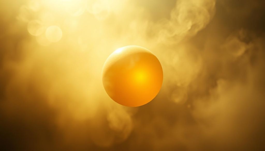 A thoughtful editorial photograph capturing the elusive and subjective concept of a "hit" in popular culture. The frame depicts a mysterious, almost ephemeral subject - a glowing, golden orb suspended in a hazy, dreamlike atmosphere. The orb's radiance casts a warm, alluring glow, hinting at the captivating, magnetic quality of a true cultural phenomenon. The background is shrouded in a soft, atmospheric blur, creating a sense of detachment from the mundane, underscoring the singular, remarkable nature of a "hit". Dramatic, high-contrast lighting pierces through the haze, imbuing the image with a sense of drama and importance. The overall mood is one of mystery, intrigue and the intangible, fleeting nature of public fascination.