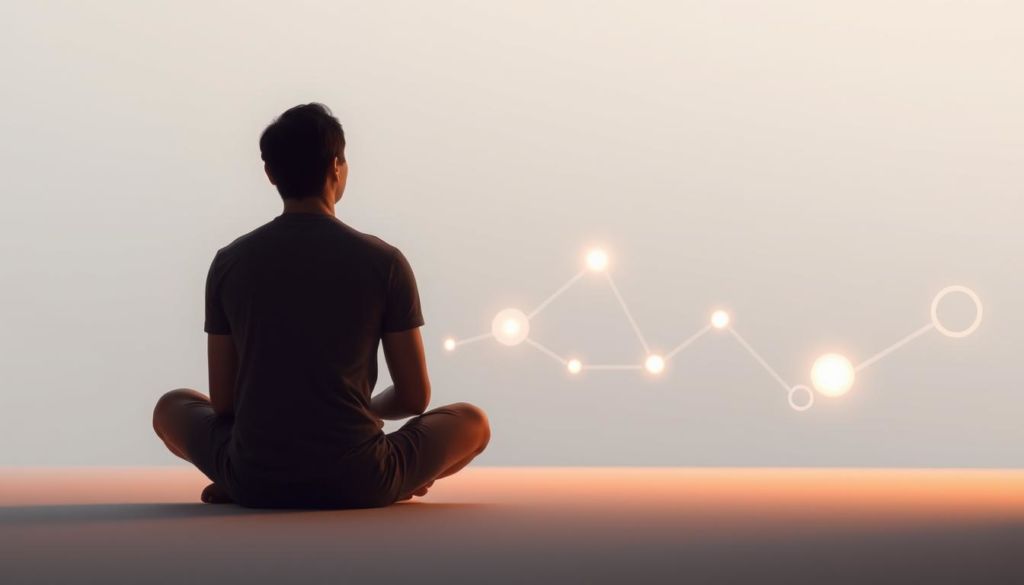 A tranquil, minimalist scene depicting the continuous learning process in machine learning. In the foreground, a person sits cross-legged, eyes closed, deep in thought, representing the active, mindful engagement required for ongoing learning. In the middle ground, abstract glowing shapes and lines suggest the flow of data, the iterative cycles of training and optimization. The background is a serene, muted gradient, conveying a sense of openness, potential, and the boundless nature of machine learning knowledge. Soft, directional lighting casts a warm, contemplative glow, emphasizing the harmony between the human and the technological. The composition is balanced and calming, mirroring the patient, methodical nature of lifelong machine learning development.