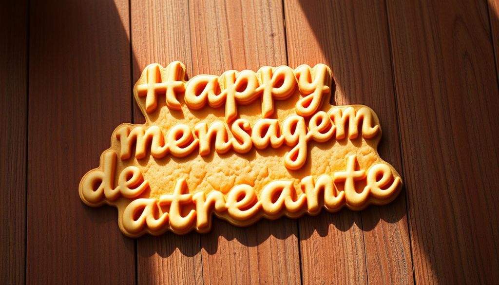 A vibrant, appetizing cookie message displayed on a rustic wooden surface, illuminated by warm, natural lighting. The cookies are freshly baked, with a slight golden-brown hue and a delicate, crumbly texture. The message, rendered in an elegant, cursive font, is thoughtfully crafted to entice the viewer, evoking a sense of comfort and hospitality. The composition features a balanced, visually pleasing arrangement, with the message taking center stage against a backdrop of complementary tones and textures, creating an inviting and visually striking scene that captures the essence of the "Criando uma mensagem de cookies atraente" section.