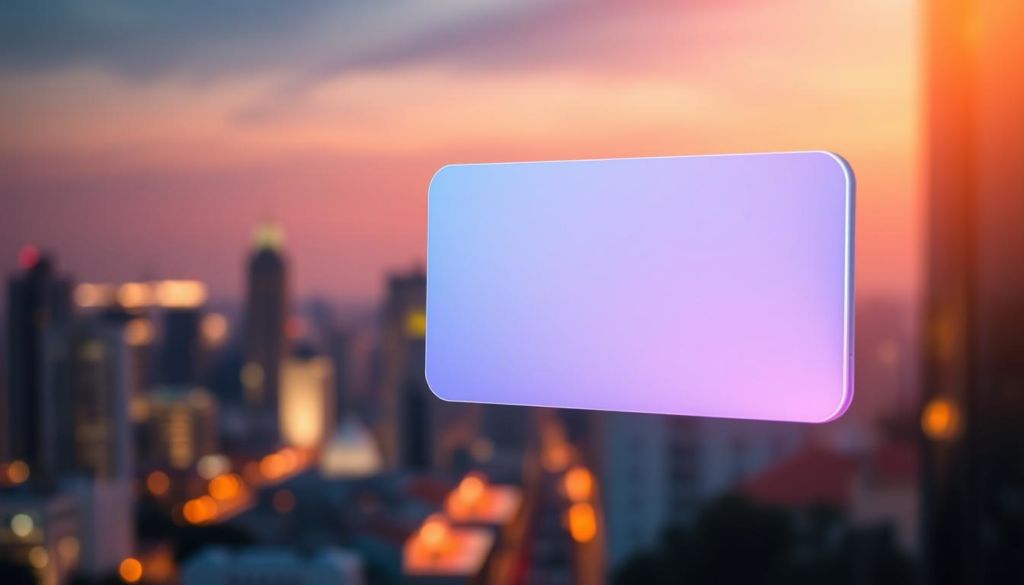 A vibrant, pop-up notification hovers in the foreground, its corners rounded and edges softly glowing. The notification's face displays a clean, minimalist design with a subtle gradient background, conveying a sense of professionalism and sophistication. Behind it, a blurred city skyline recedes, hinting at a targeted, urban audience. Warm, directional lighting casts a gentle glow, creating depth and atmosphere. The overall mood is one of clarity, relevance, and user-centric design, perfectly suited to illustrate the "Segmentação do Público-alvo" section of the article "Como Criar Notificação Pop Up Eficaz."