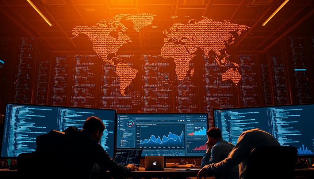 An expansive marketplace integration platform, its modular architecture allowing seamless scaling to meet the demands of high-volume e-commerce operations. In the foreground, a team of developers collaborating, lines of code cascading across multiple screens. The middle ground features a sleek dashboard, visualizing real-time analytics on marketplace performance. In the background, a global network of servers, their interconnected nodes symbolizing the integrator's global reach and resilience. Warm lighting bathes the scene, evoking a sense of productivity and innovation. The composition conveys the integrator's ability to effortlessly adapt and grow alongside the client's evolving business needs.