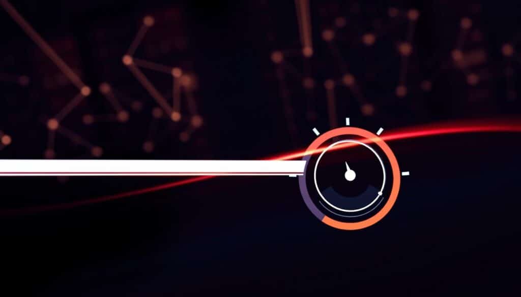 A detailed illustration of website loading speed, captured through a sleek and modern lens. In the foreground, a smooth progress bar sweeps across the screen, its animation conveying a sense of dynamic efficiency. In the middle ground, a series of graphical elements, such as loading spinners and percentage indicators, provide clear visual cues for the user's experience. The background features a subtle, abstract pattern suggestive of data networks and digital infrastructure, bathed in a warm, ambient lighting that evokes a sense of technological sophistication. The overall composition strikes a balance between functional clarity and aesthetic appeal, perfectly suited to illustrate the importance of website loading speed in the context of SEO optimization.