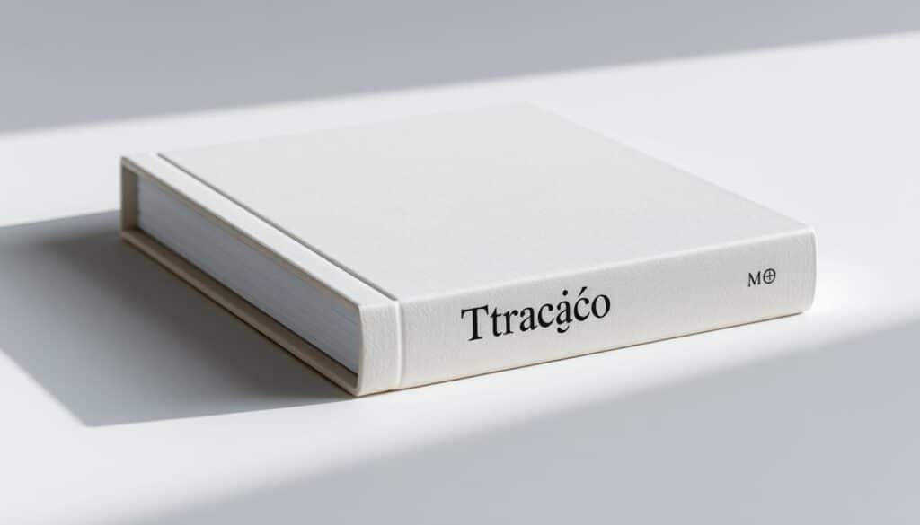 A hardcover book with a clean, minimalist cover design sits on a smooth, reflective surface, bathed in soft, directional lighting. The book's spine is prominently displayed, revealing the title "Tração" and the authors' names in a bold, sans-serif font. The cover's subtle texture and matte finish create a premium, high-quality aesthetic. The background is a simple, neutral color that allows the book to take center stage, showcasing its elegant, streamlined structure and emphasizing the importance of its content.